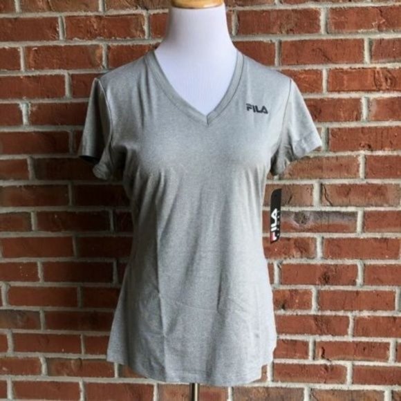 FILA Woman's Grey‎ Performance Racer Athletic Tee - Picture 1 of 8